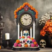Day of The Dead Clock w/LED Candle Lights & Skulls, dia de los muertos Halloween