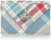 [Vivienne Westwood] Tri-Fold Wallet Saffiano Print Madras Check [Parallel No.93