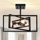 3-Light Farmhouse Semi Flush Mount Ceiling Light Fixture, Rustic Vintage Ceil...