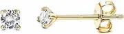 [Sanfenly] 925 Sterling Silver Long Post Earrings | 2mm Tiny Cubic Zirconia Small Stud Earrings for Women Men | Aurora Rainbow Earrings Platinum/Gold/Rose Gold Plated Tiny CZ Studs Earrings Hypoallergenic