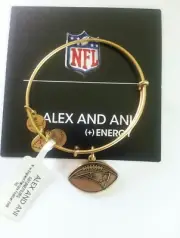 Alex and Ani New England Patriots Football Charm Bangle Bracelet BOX NWT NFL