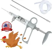 Jeringa Ajustable Inyector de Vacuna para Animales Ganado Bobino,Cerdo,Ovejas
