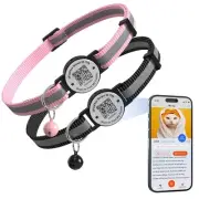 2 Pack Cat Collar with Bells, Reflective Cat Collars Breakaway with Qr Code, ...