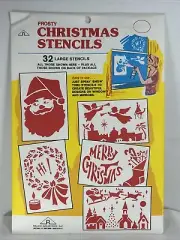 Vintage Rauch Industries Frosty Christmas Stencils 32 Large Spray Snow Stencils