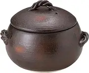 Yamashita Crafts 15034110 Rice Pot, Ceramic, Diameter 9.4 x 10.6 x 8.7 inches (24 x 27 x 22 cm), Body 5.5 inches (14 cm), Black Round Rice Pot, 7 Cups