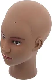 WEKADRIN Simulation Human Head Model Brown Mannequin Head Bald Mannequin for Makeup Mannequin Head for Helmet Stand Training Mannequin Head Female Head Model Brown Head Model