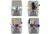 FORTNITE Ghost Henchman Chest Collectible Accessory Set Bundle- Includes 4 Ghost Style Henchman Chests, 8 Back Bling, 12 Translucent Weapons, 8 Ghost Henchman Figure Pieces- More Styles Dropping Soon