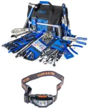Bush Mechanic Tool Kit 174 Pieces + LED Head Torch Lamp Camping