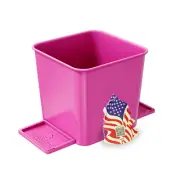 Car Trash Can Garbage Bin Waterproof Portable Organizer Cars Wastebasket Pink