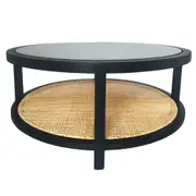 [Florabelle Living] Long Island Rattan Round Coffee Table Large Black
