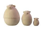 +++ Bisque L*373aEWQ -2356-2357 Ceramic Ready To Paint NESTING Cow DOLLS