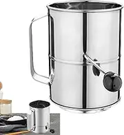 Powdered Sugar Sifter, Stainless Steel Icing Sugar Sifter with Hand, Perfect for Baking Cakes, Pastries, Pies, and Cupcakes, Hand Icing Sugar Sifter for Baking Cakes, Pastries