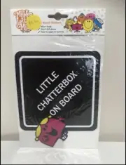 Mr Men and Little Miss on Board Car Sticker “Little Chatterbox On Board”