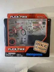 New Flick Trix BMX Mongoose Supergoose Chrome & Red Skyway finger bike set.