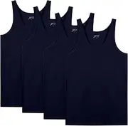 [Brix] Men's Tank Top Undershirts - 100% Cotton Multipack Tagless Shirts., Black 4 Pack, X-Large