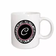 3dRose Letter C stylish monogrammed circle - girly personal initial - personaliz