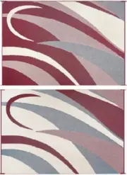 Reversible RV Patio Rug Mat - Burgundy/Blk Graphic Pattern Size: 8 ft. x 20 ft.