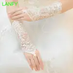 LADY BRIDE WEDDING DRESS LACE HOLLOW OUT BRIDAL GLOVES BEAD