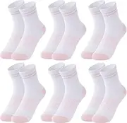 [YKYUASD] Women Cushioned Crew Socks Athletic Lightweight Comfy Breathable Sports Socks 6 Pairs