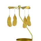 Romantic Gold Candlestick Rotating Carrousel Tea Light Candle Holder (C)