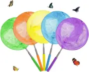 5Pcs Telescopic Bug Net Colorful Butterfly Nets Catching Insects Fishing Nets Ou
