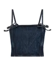 Ganni Crinkled Future Denim Strap Top EU38,EU36,EU42,EU40,EU34 navy blue