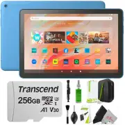 Amazon Fire HD 10 10.1" 32GB Wi-Fi Tablet 13th Gen Ocean + 256GB MicroSD Bundle