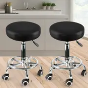Levede 2x Levede Salon Stool Swivel Bar Stools Chairs Barber Lift Hairdressing Round