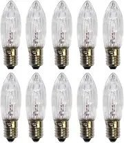 Pack of 10 E10 Halogen Taper Candle Replacement Candle Light Bulbs Voltage 34 V 3 W 3000 K