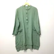 Pistachio Green Short Loose Dress Ladies size 48 EU / 16 AUS Tunic Frock