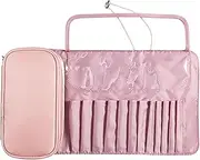 [Generic] Makeup Roll Up Brush Bag - Elegant Makeup Brush Case Easy to Carry | Portable Roll Up Brush Bag Perfect for Traveling and Going Out Bag with, pink, Fare riferimento alla descrizione, Please refer to