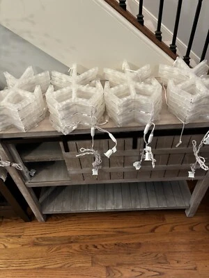 Pottery Barn White LED Folding Snowflake - set of 4 - NWOT