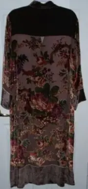 CHOCOLATE ARTDECO STEVIE NICKS STYLE VELVET MUCHA GYPSY BOHO DELUXE DUSTER
