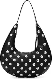 [JQWYGB] Studded Purse Y2k Bag Small Shoulder Bags for Women Trendy Crescent Studded Handbag Hobo Underarm Bag