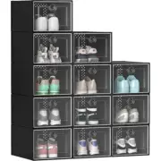 XL Shoe Storage Box Set of 12, Stackable Shoe Organizers Rack Containers Drawers