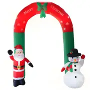 8 Ft Christmas Inflatables Archway Outdoor Decorations Waterproof Giant Inflatable Lighted Santa Claus And Snowman Arch Blow Up Yard Decorations With