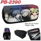 Black Buttler PU Pencil Case Children Kids Stationery Bag Women Make Up Pouch