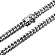 Mens Necklace Silver Cuban Link Chain for Men's Jewelry, 6MM Miami Chain Neck...