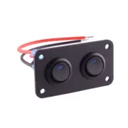 1x 2 Gang Mini Rocker Toggle Switch Panel for Car RV Truck Boat Blue Light