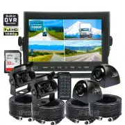 7" Quad Split Monitor DVR AHD 1080P Rear View Backup Camera System FOR Truck RV