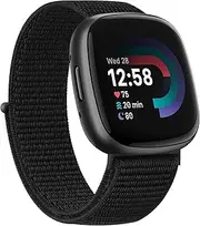 Nylon Bands for Fitbit Versa 4 Bands&Fitbit Versa 3 Bands, Fitbit Sense 2 Bands&Fitbit Sense Bands Women/Men, Soft Adjustable Breathable Solo Loop Braided Replacement Straps