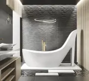 2000*800*1550mm High Heel Shape Gloss White Acrylic Freestanding Bathtub