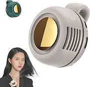 Portable Silent Mini Bladeless Electric Fan, 3-Speed Suspended Waist Fans, Mini Whirlwind Fans, Suitable for Outdoor & Travel & Office, Travel, Gift (beige)