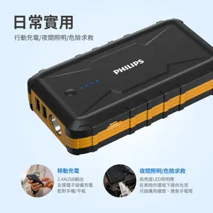 PHILIPS飛利浦 多功能行動電源 【內附智能夾】10000mAh 行充 充電寶 行動電源 DLP8086NB