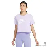 在飛比找遠傳friDay購物優惠-Nike 短袖上衣 女裝 短版 純棉 基本款 紫 BV617