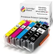 Cartridge Planet 5 Pack (1BK,1PBK,1C,1M,1Y) Compatible Ink for Canon PGI-670XL CLI-671XL PGI670XL CLI671XL for Canon MG5760 MG5765 MG5766 MG6860 MG6865 MG6866 MG7760 MG7765 MG7766 TS5060 TS6060 TS80..