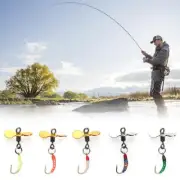 New 5/box Propeller Fish Scale Hook Set Lures Bait 4R6T Lot C1