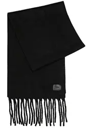 Vince Fringed Alpaca-blend Scarf - Black ONE SIZE