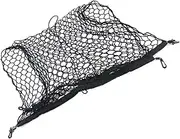 BUGUUYO Elastic Nylon Cargo Trunk Net Organizer Black Keeps Items Secure While Driving Easy to Install with Hooks Durable Storage for Car Trunk