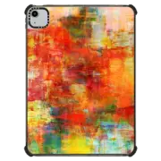 iPad Air (4th/5th gen) iPad Impact Case AUTUMN HARVEST - Bold Colorful Abstract Acrylic Painting Fall Season Warn Tones Red Orange Yellow Fine Art Whimsical Splash Chic Stylish Nature